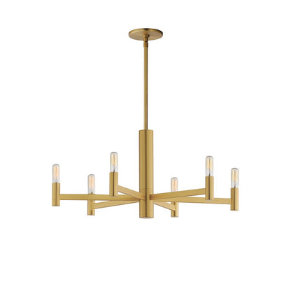 Maxim Lighting Emana 6 Light Chandelier, Natural Aged Brass - 21366NAB