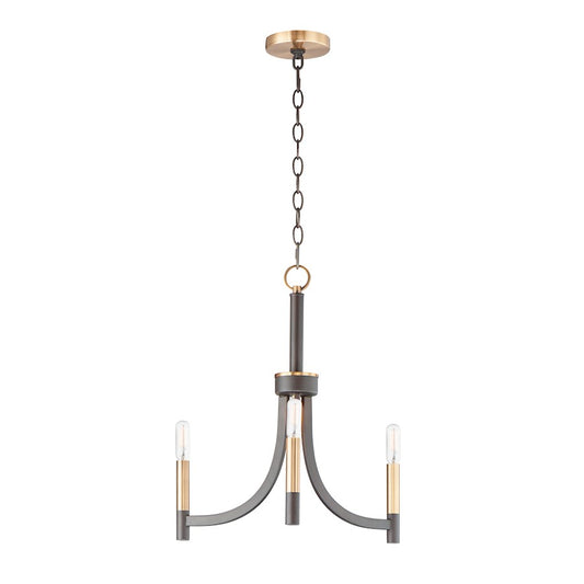 Maxim Lighting Lyndon 3-Light Chandelier in Bronze/Antique Brass - 21523BZAB