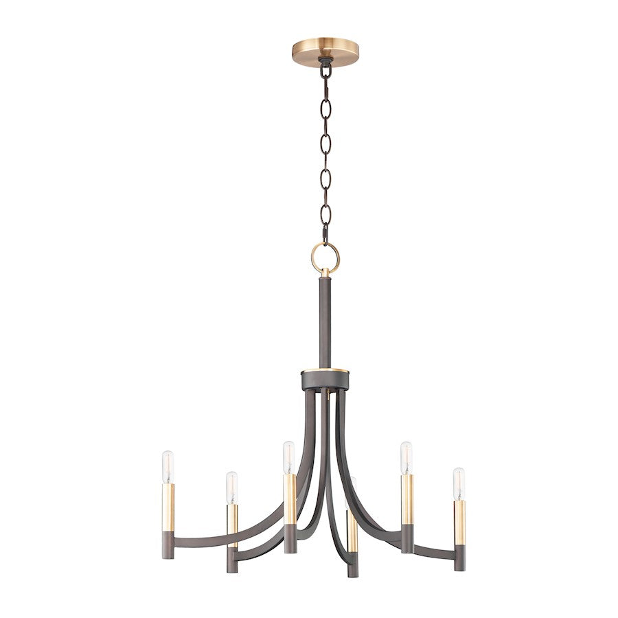 Maxim Lighting Lyndon 6-Light Chandelier in Bronze/Antique Brass - 21526BZAB