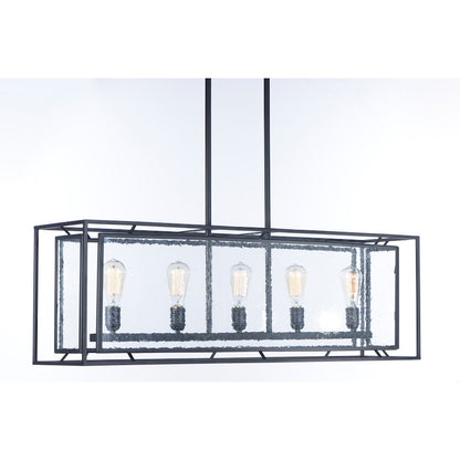 5 Light Chandelier, Black