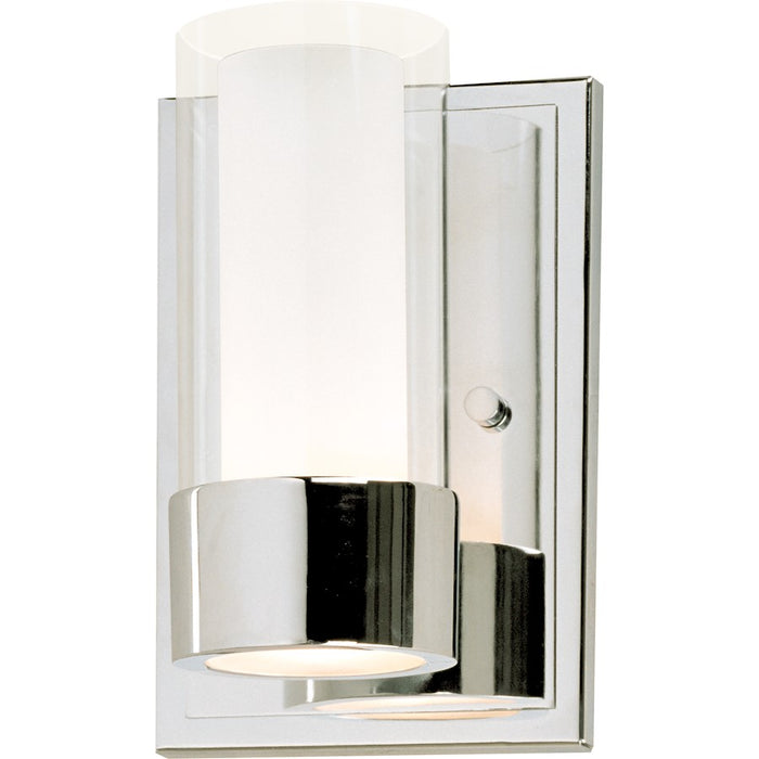 Maxim Lighting Silo Sconce, LED Bulb, Chrome/Clear/Frosted - 23071CLFTPC-BUL