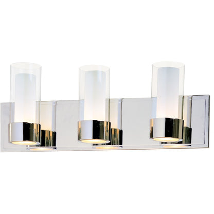 Maxim Lighting Silo 3-Light LED Bath, Chrome/Clear/Frosted - 23073CLFTPC-BUL