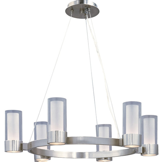 Maxim Lighting Silo 6-Light LED Chandelier, Chrome/Clear/Frost - 23077CLFTPC-BUL