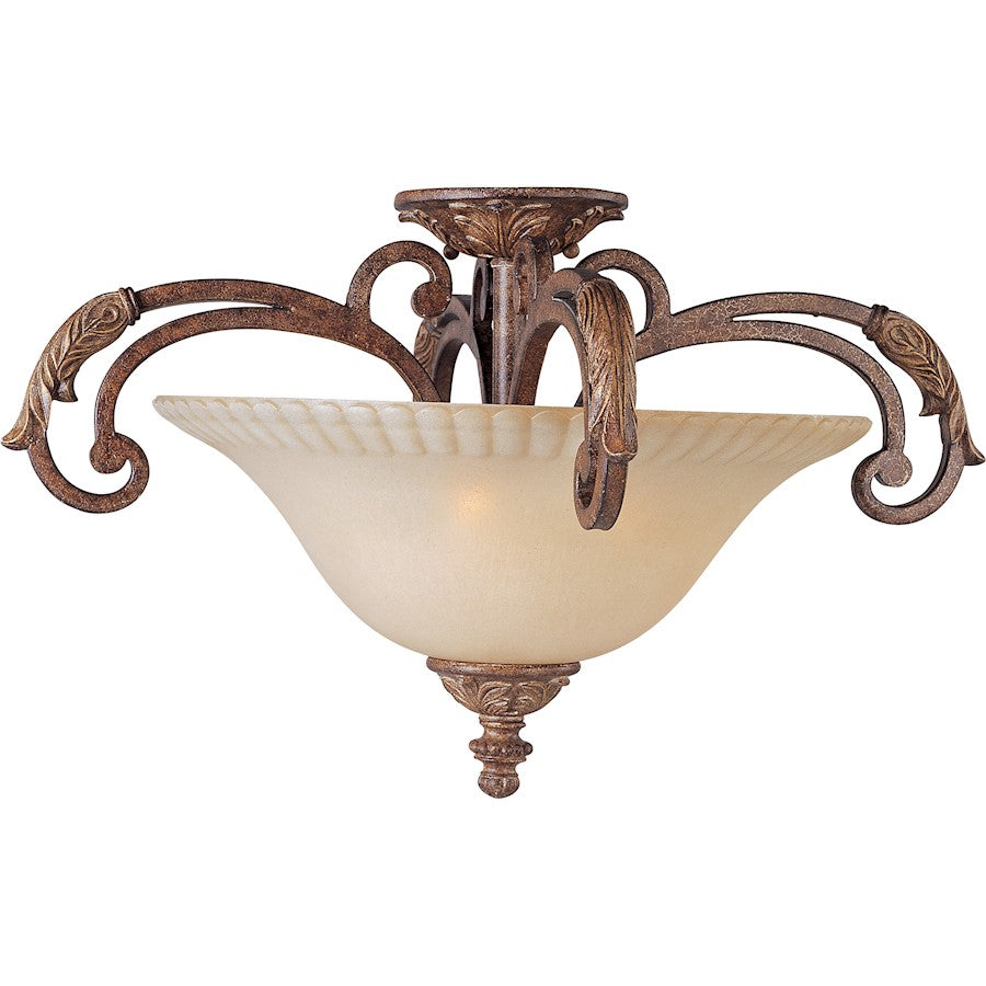 Maxim Beaumont 3-Light Semi-Flush Mount, Golden Fawn