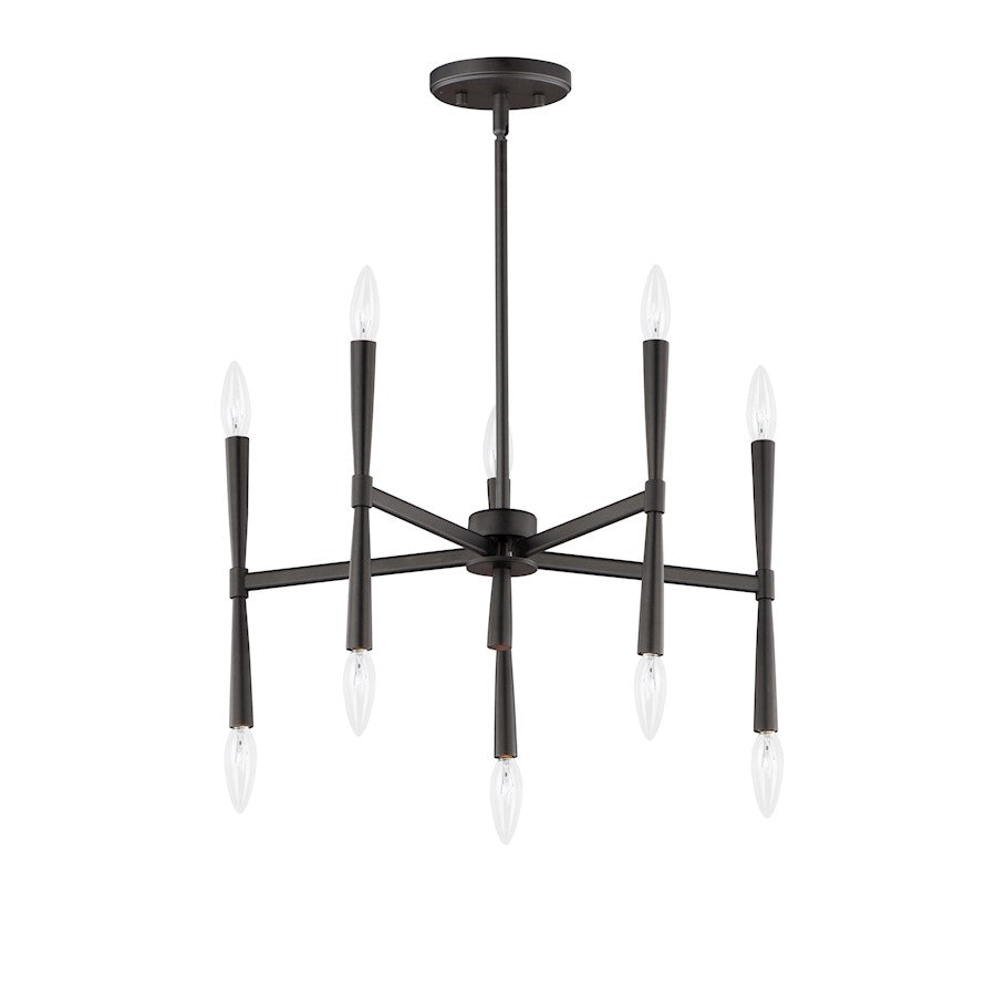 Maxim Lighting Rome 10-Light Chandelier, Black - 24625BK