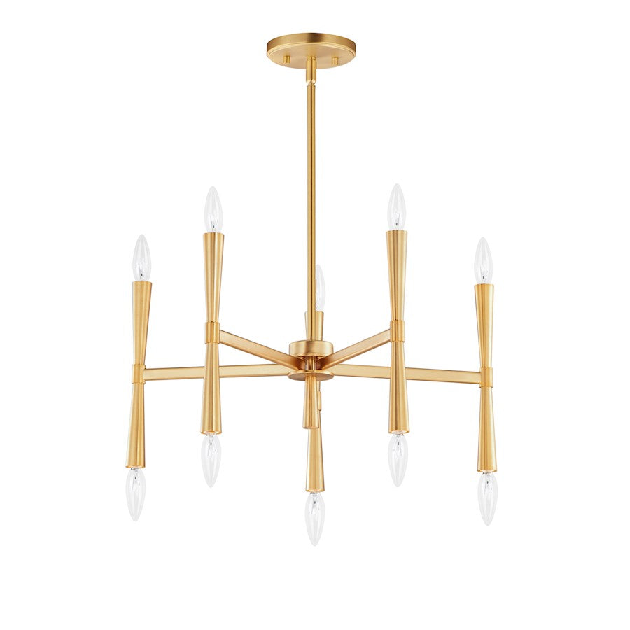 Maxim Lighting Rome 10-Light Chandelier, Satin Brass - 24625SBR