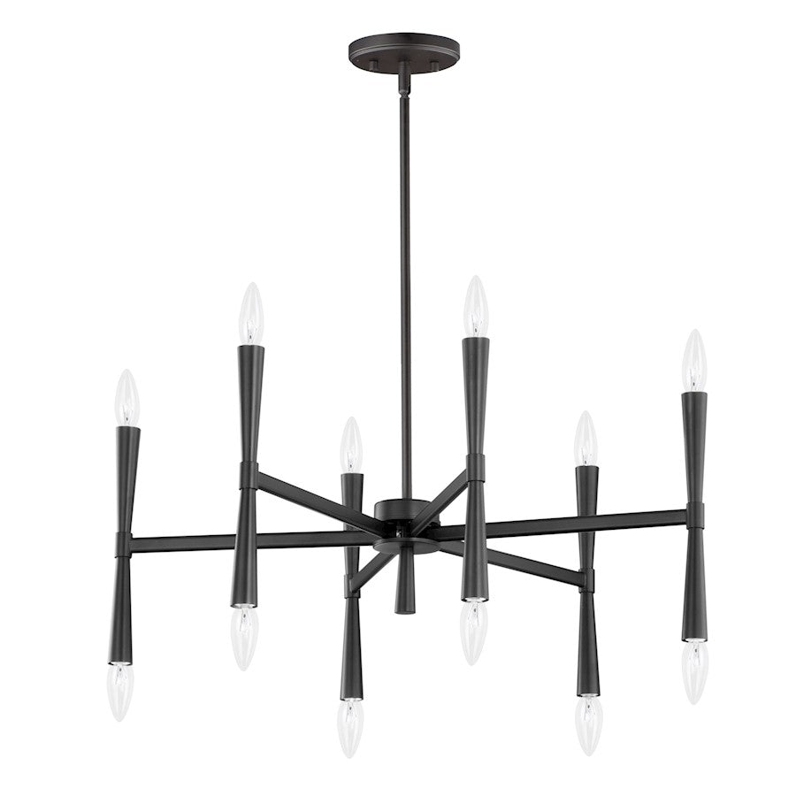 Maxim Lighting Rome 12-Light Chandelier, Black - 24626BK