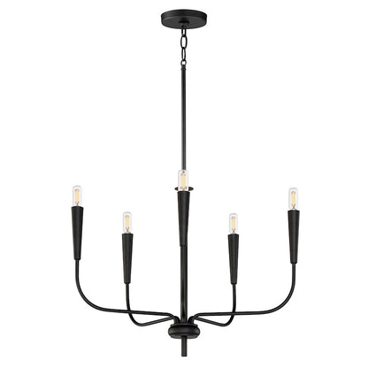 Maxim Lighting Vela 5 Light Single-Tier Chandelier, Black - 24815BK