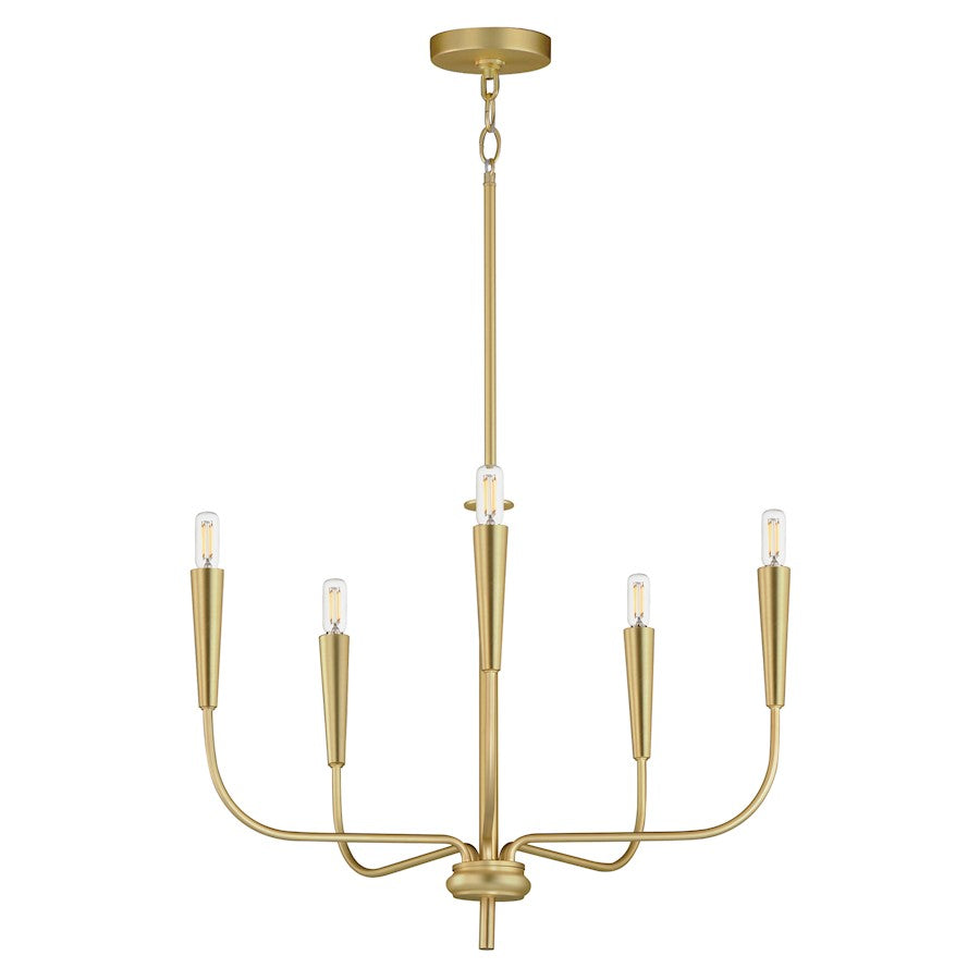 Maxim Lighting Vela 5 Light Single-Tier Chandelier, Satin Brass - 24815SBR