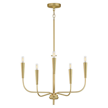 Maxim Lighting Vela 5 Light Single-Tier Chandelier, Satin Brass - 24815SBR