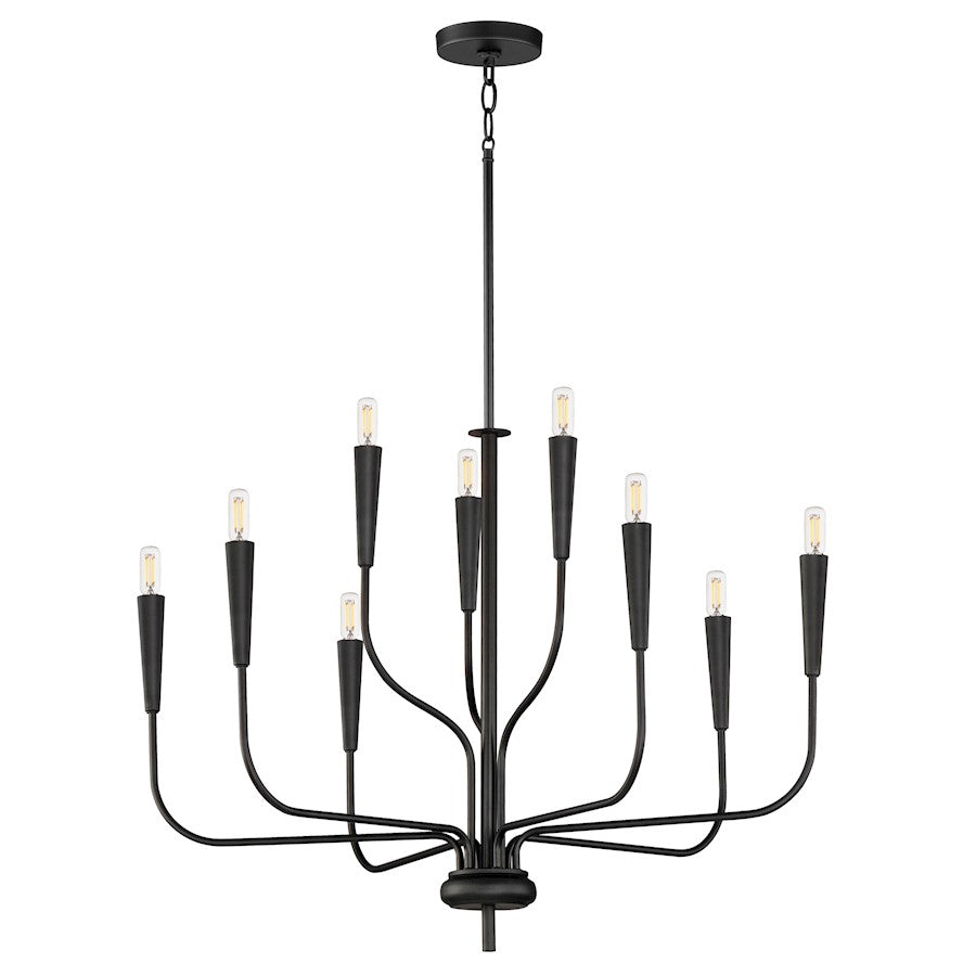 Maxim Lighting Vela 9 Light Multi-Tier Chandelier, Black - 24819BK