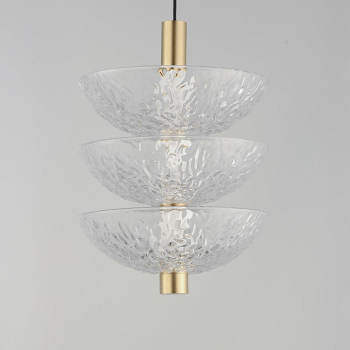 Maxim Lighting Metropolis 3 Light Pendant, Brass/Textured Clear