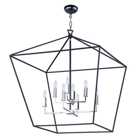 8 Light Chandelier, Black