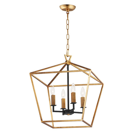 4-Light Chandelier, Gold