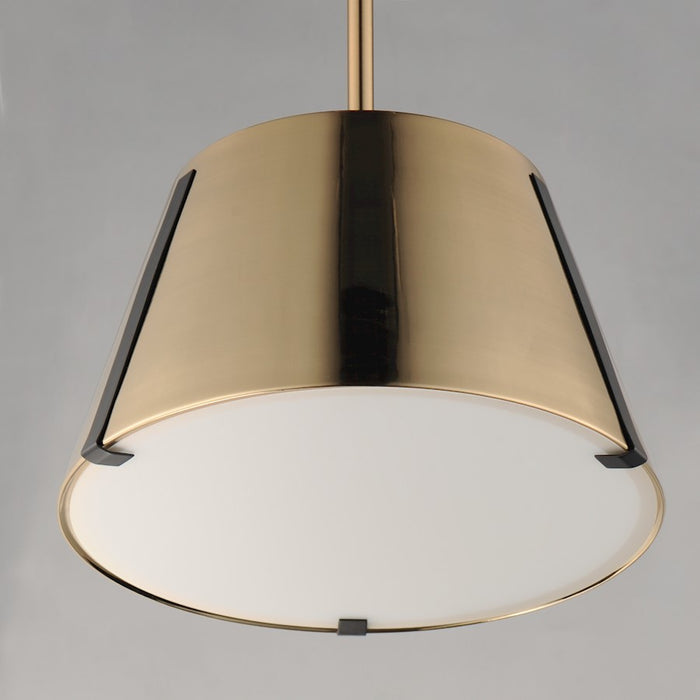 Maxim Lighting Carlo 1 Light Single Pendant, Bronze/Leather/Brass