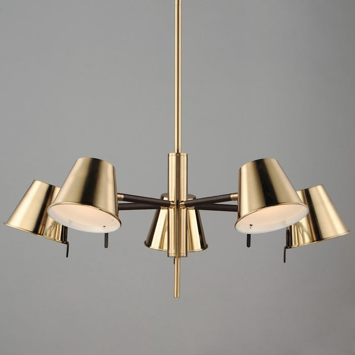 Maxim Lighting Carlo Chandelier, Dark Bronze/Leather/Brass