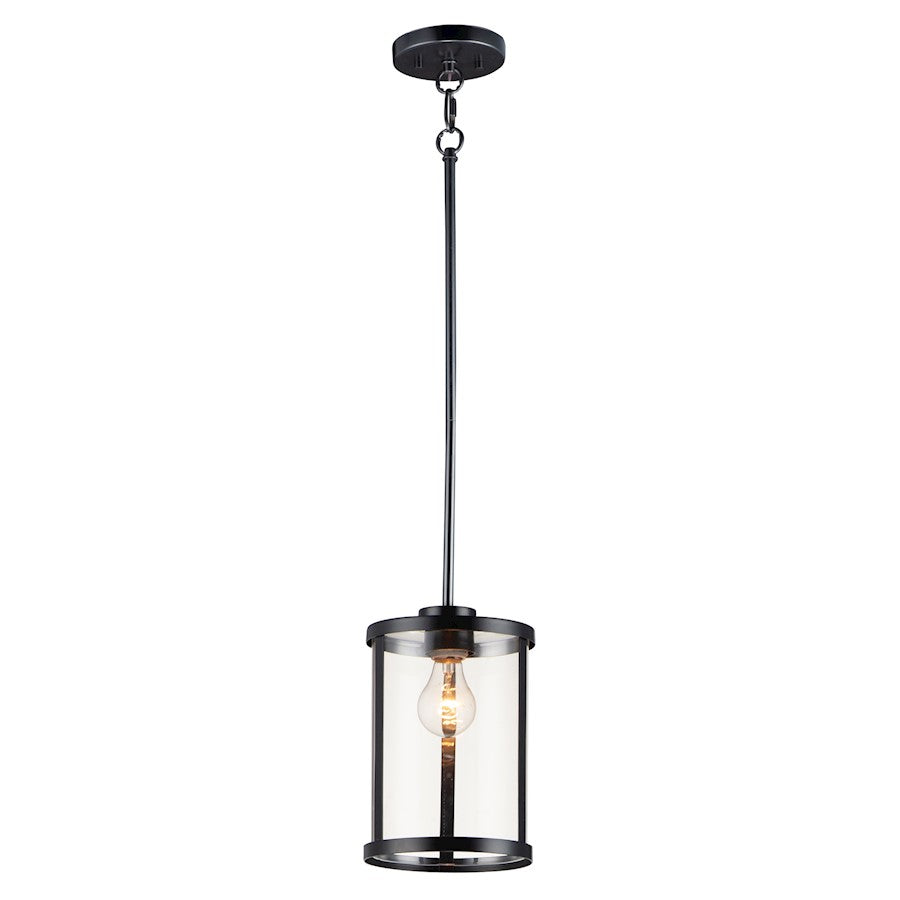 Maxim Lighting Sentinel 1-Light Mini Pendant, Black/Clear - 25252CLBK