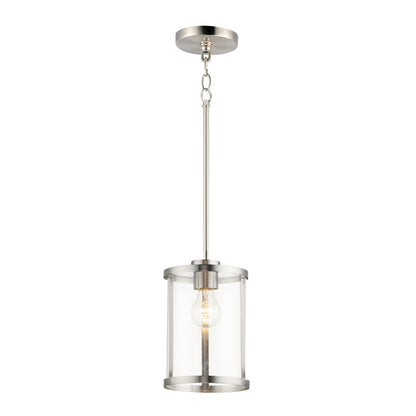 Maxim Lighting Sentinel 1-Light Mini Pendant, Satin Nickel/Clear - 25252CLSN