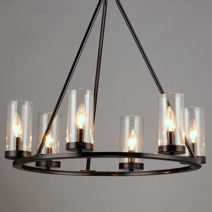 6 Light Chandelier, Clear