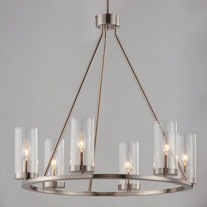 6 Light Chandelier, Clear