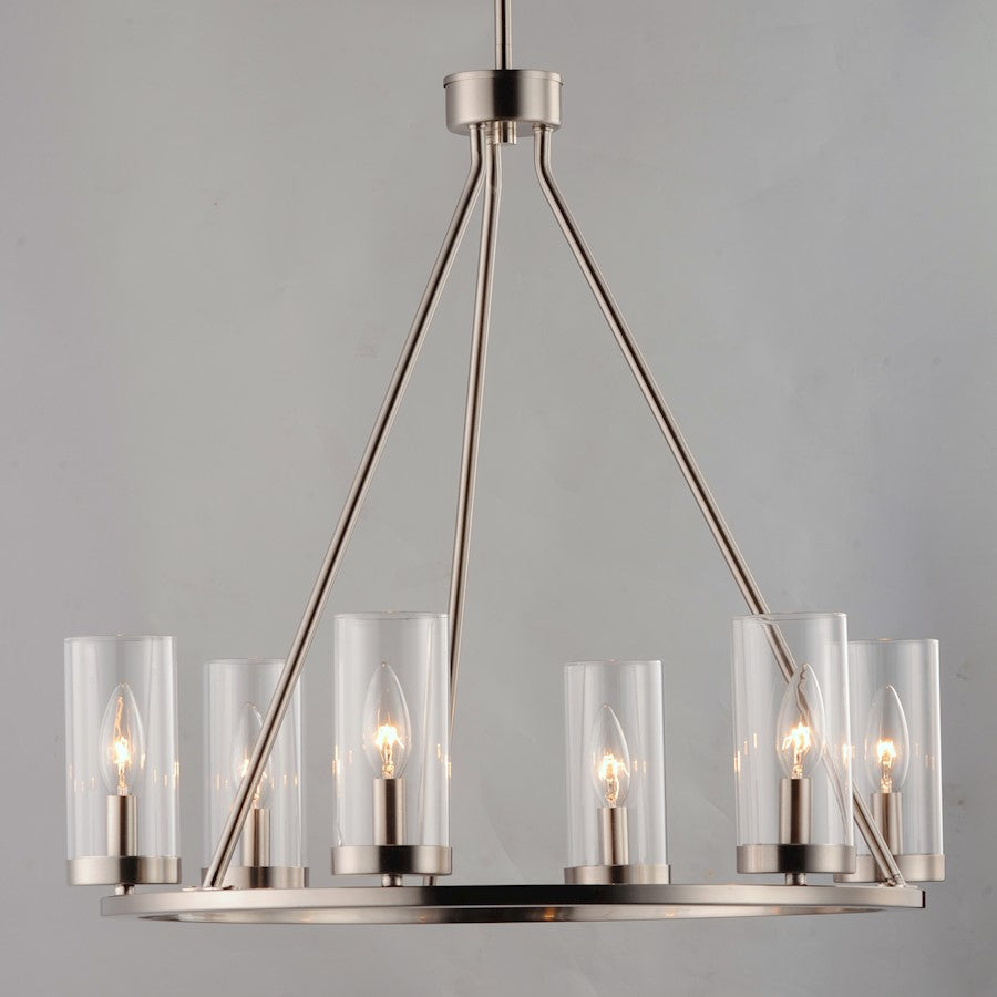 6 Light Chandelier, Clear