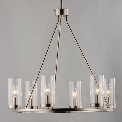 6 Light Chandelier, Clear