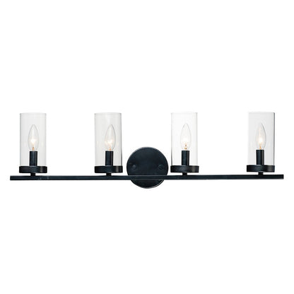 Maxim Lighting Sentinel 4-Light Bath Vanity, Black/Clear - 25258CLBK