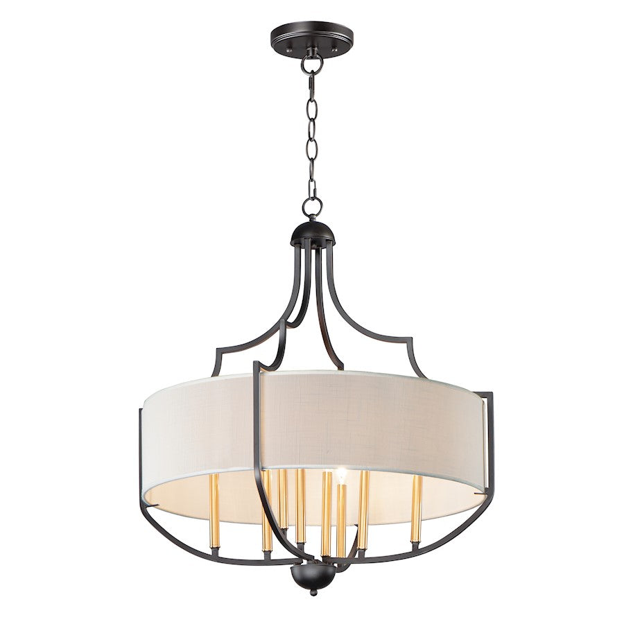 Maxim Lighting Savant 8-Light Chandelier in Bronze/Antique Brass - 25285WLBZAB