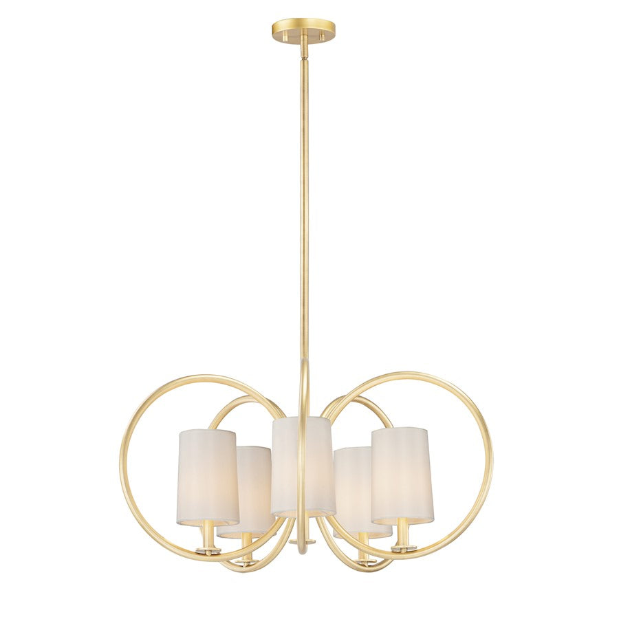 Maxim Lighting Meridian 5-Light Chandelier in Natural Aged Brass - 25295OFNAB