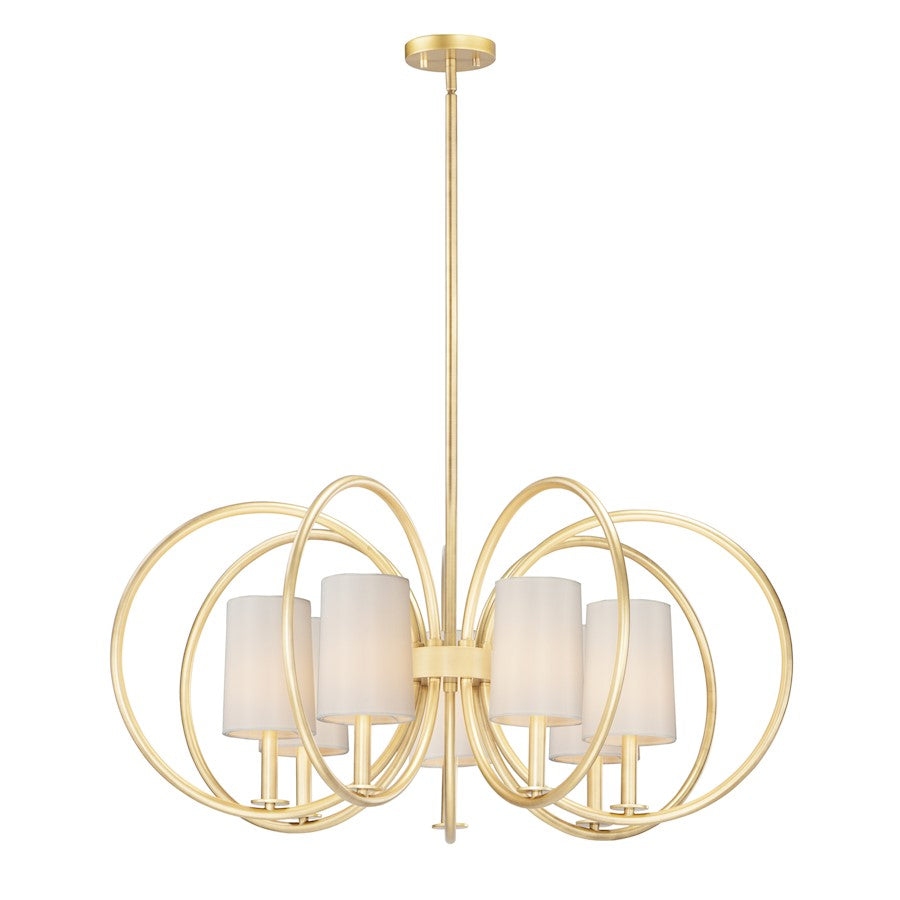 Maxim Lighting Meridian 7-Light Chandelier in Natural Aged Brass - 25297OFNAB