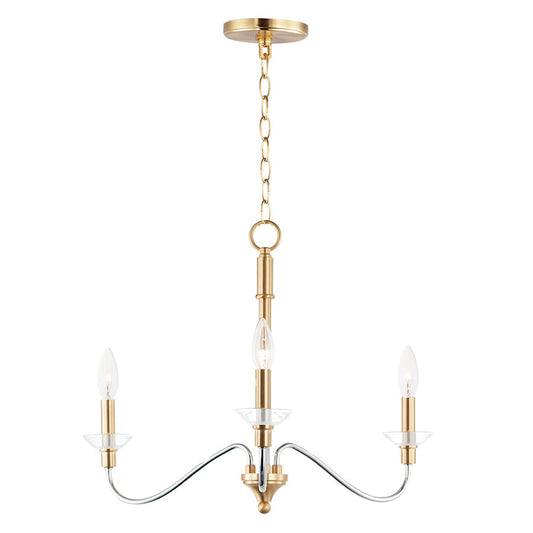 Maxim Lighting Clarion 3-Light Pendant, Polished Chrome/Brass - 25373CLPCSBR