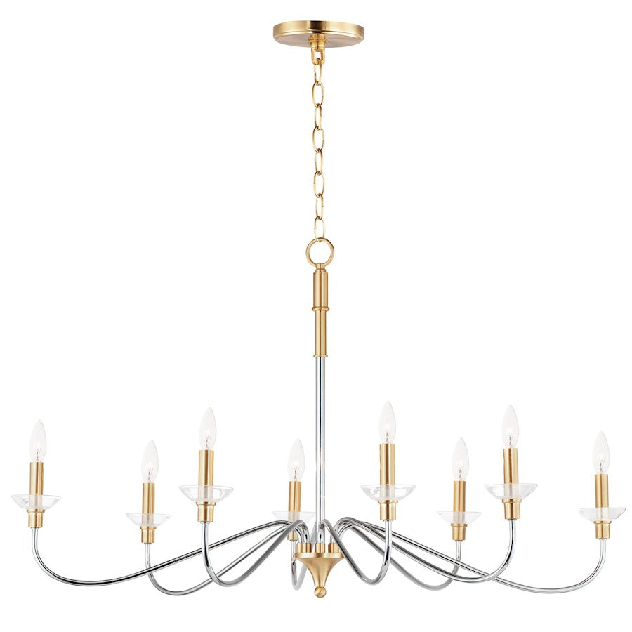 Maxim Lighting Clarion 8-Light Chandelier, Polished Chrome/Brass - 25378CLPCSBR