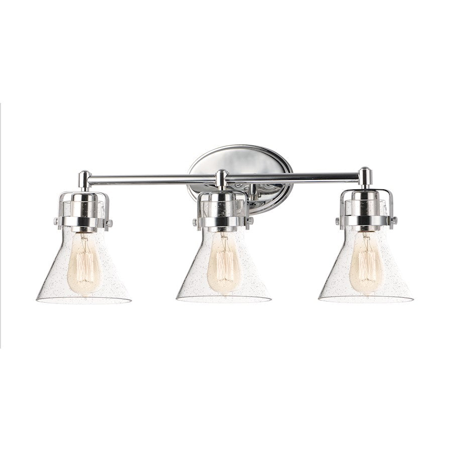 Maxim Lighting Seafarer 3-Light Bath Vanity/Bulbs, Chrome/Seedy - 26113CDPC-BUI