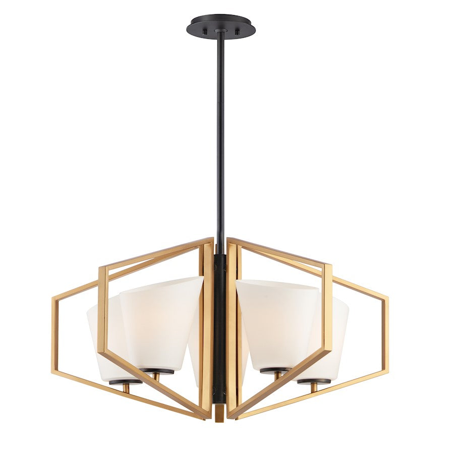 Maxim Lighting Oblique 5-Light Chandelier in Gold/Black - 26355SWGLDBK