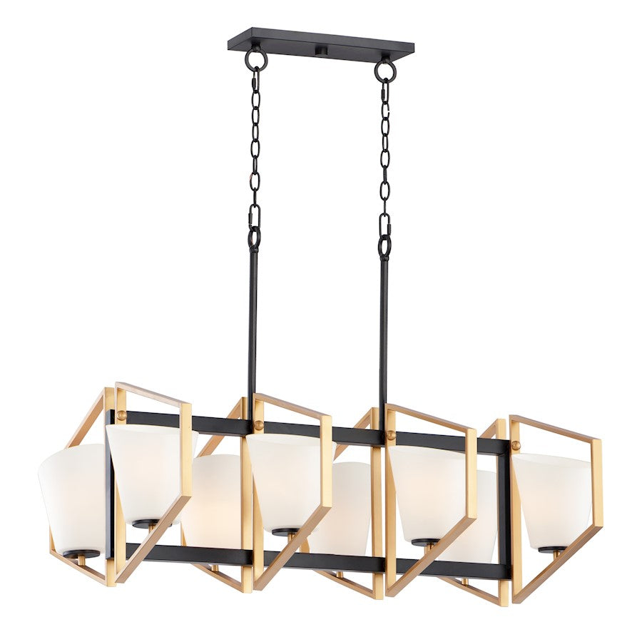 Maxim Lighting Oblique 8-Light Linear Pendant in Gold/Black - 26358SWGLDBK