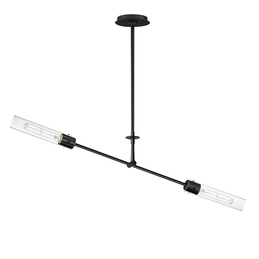 Maxim Lighting Equilibrium 2 Light Linear Pendant, Black/Clear - 26372CLBK