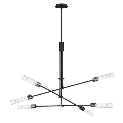 Maxim Lighting Equilibrium 6 Light Multi-Light Pendant, Black/Clear - 26376CLBK