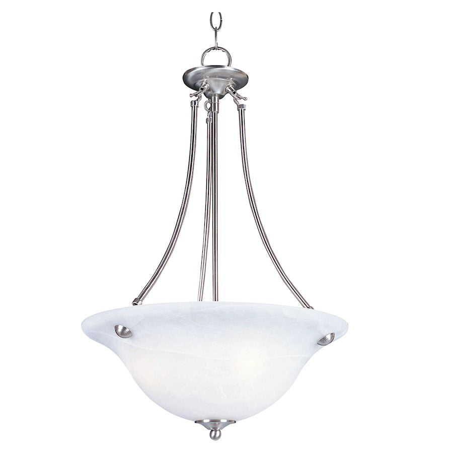 3 Light Invert Bowl Pendant, Satin Nickel