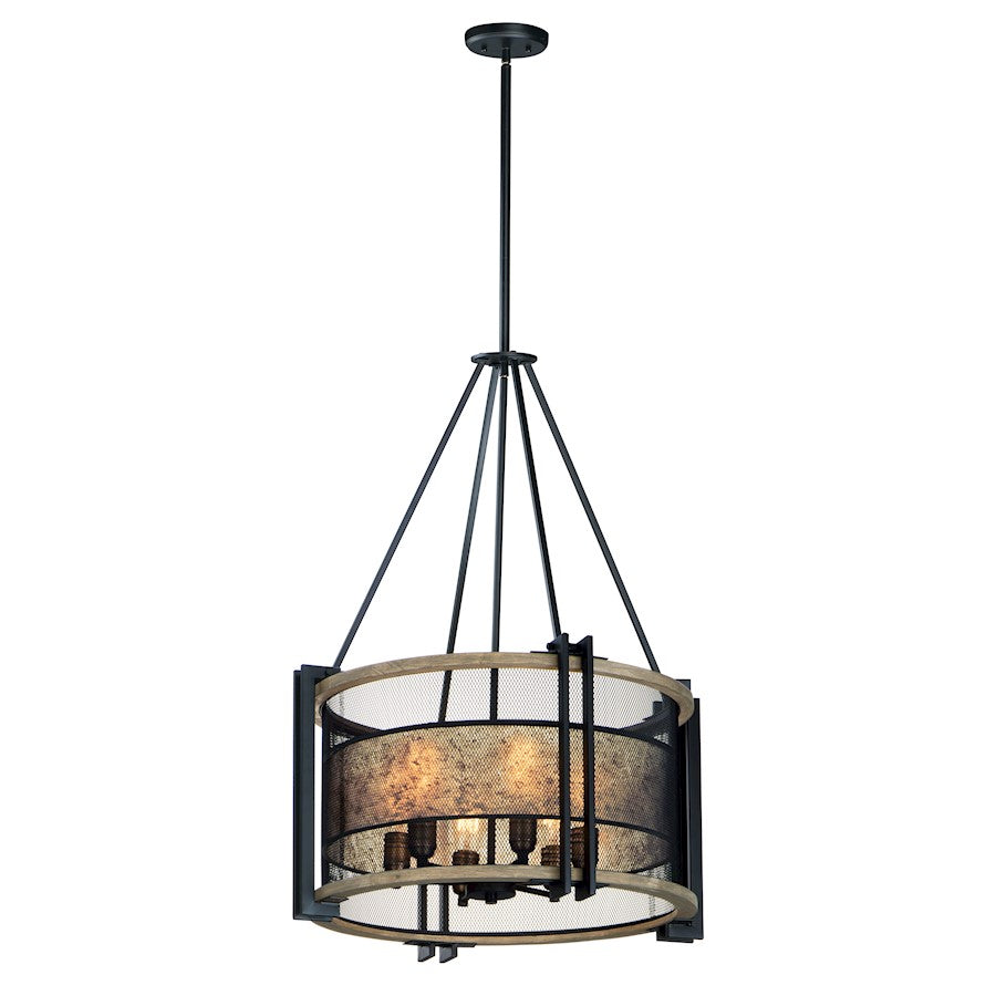 6 Light Chandelier, Black