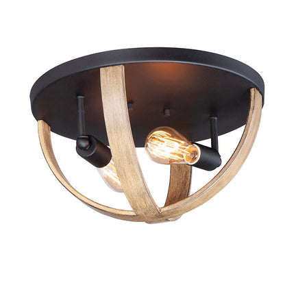 Maxim Lighting Compass 2-Light Flush Mount, Barn Wood Black - 27570BWBK