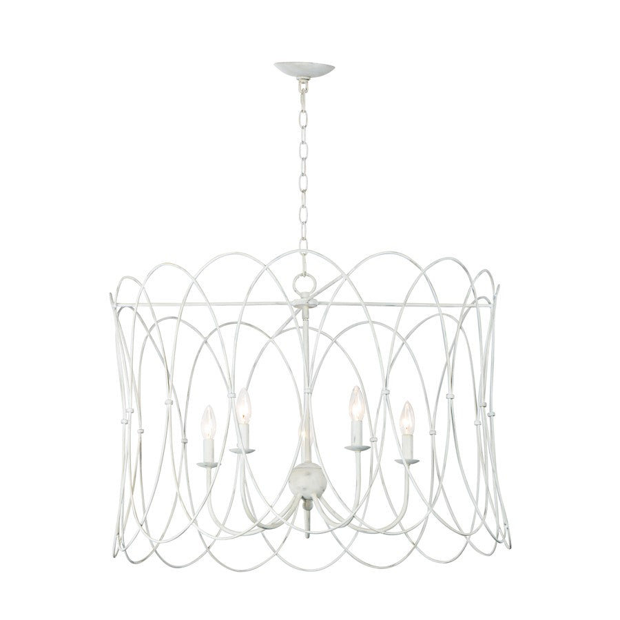 Maxim Lighting Trellis 5-Light Chandelier in Weathered White - 27596WWT