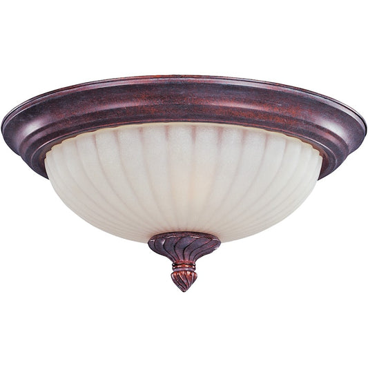 Maxim Lighting Via Roma 2-Light Flush Mount, Greek Bronze