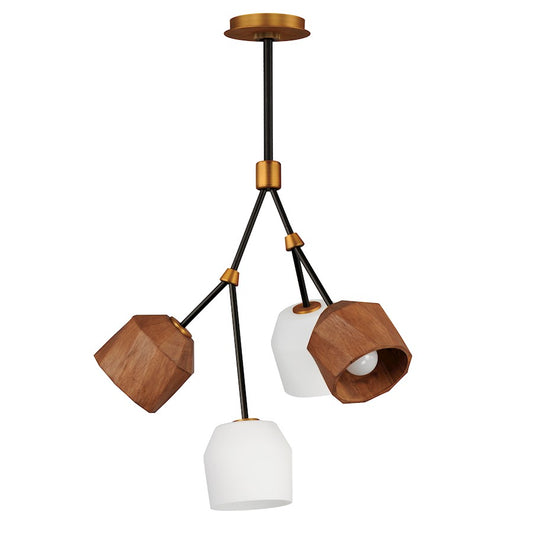 Maxim Lighting Akimbo 4 Light Pendant, Dark Bronze/Antique Brass - 28274DBZAB