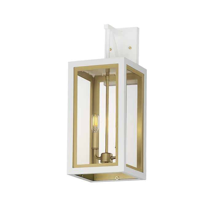 Maxim Lighting Neoclass 2Lt Outdoor Wall Mount, White/Gold/Clear - 30055CLWTGLD