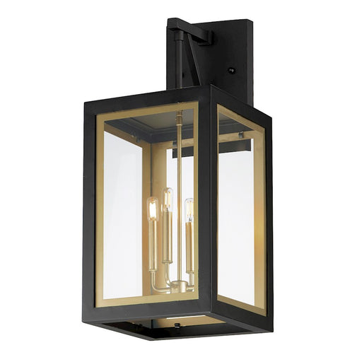 Maxim Neoclass 4 Light Outdoor Wall Mount, Black/Gold/Clear - 30056CLBKGLD