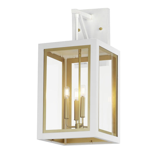 Maxim Neoclass 4 Light Outdoor Wall Mount, White/Gold/Clear - 30056CLWTGLD