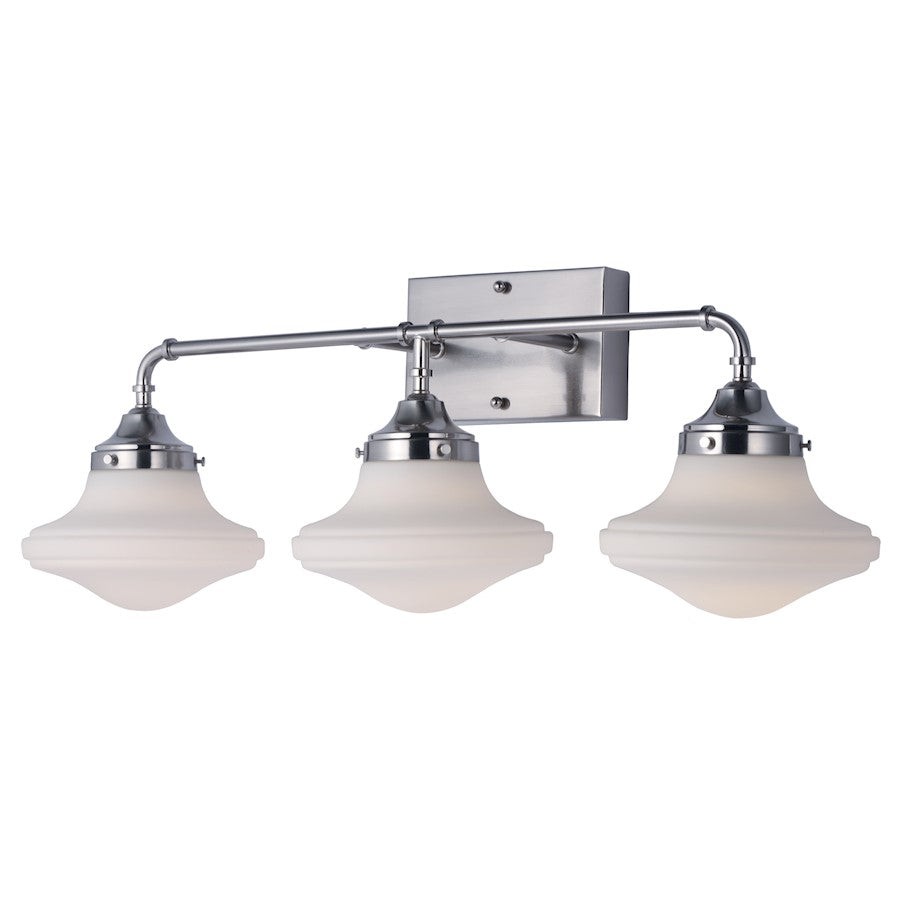 Maxim Lighting New School 3-Light LED Bath Vanity, Nickel/White - 30247SWSN