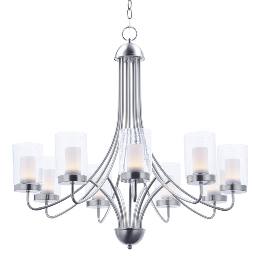 5 Light Chandelier, Satin Nickel