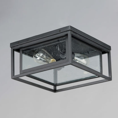 Maxim Lighting Cabana 2 Light Flush Mount, Black/Seedy