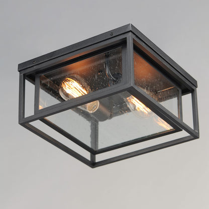 Maxim Lighting Cabana 2 Light Flush Mount, Black/Seedy